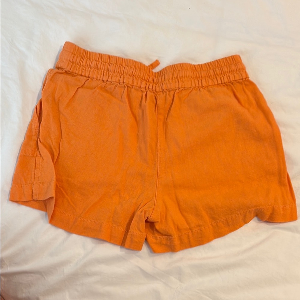 Orange Linen Shorts - Picture 2 of 4